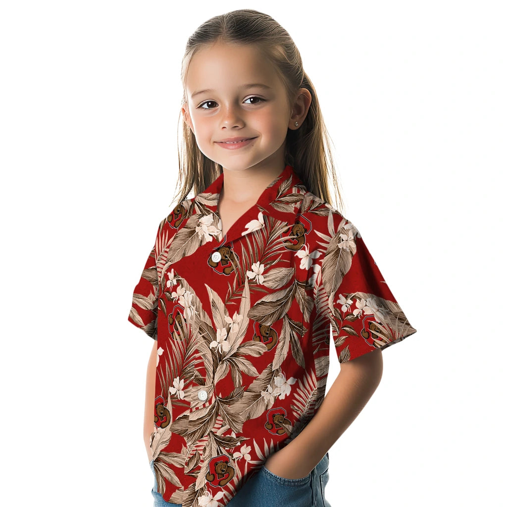 Cornell Big Red Hawaiian Shirt - Palm Leaves | Moonbestprint