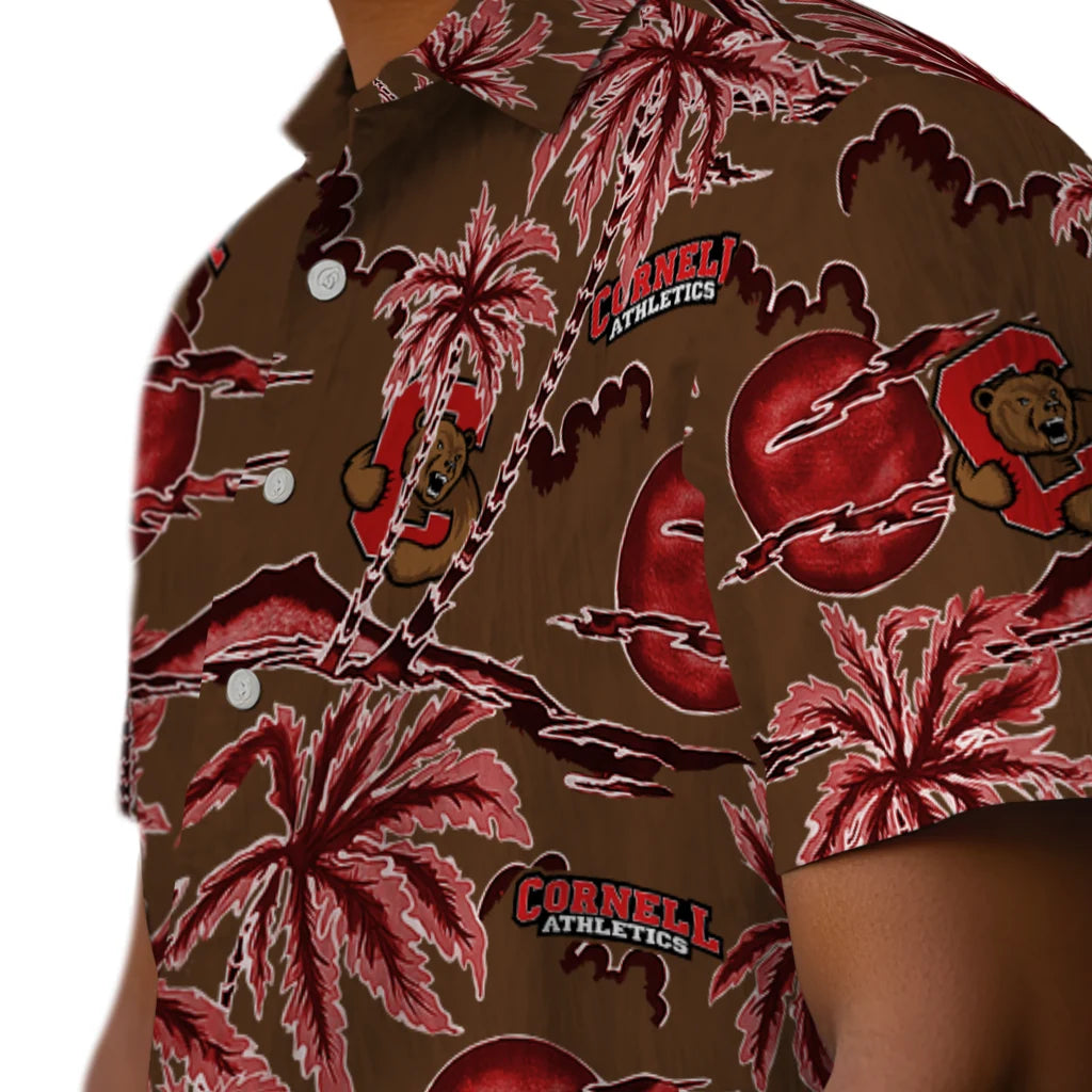 Cornell Big Red Hawaiian Shirt - Palm Sunset | Moonbestprint