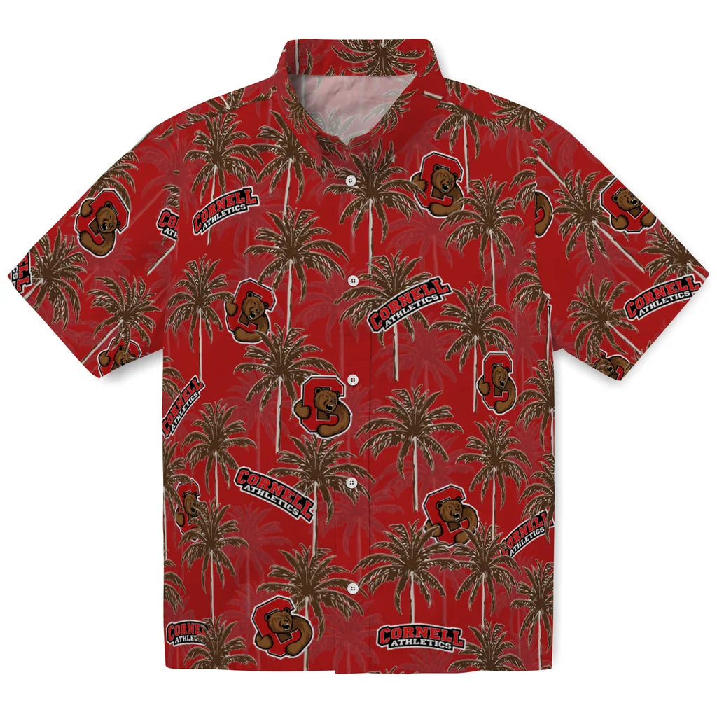 Cornell Big Red Hawaiian Shirt - Palm Tree Motif | Moonbestprint