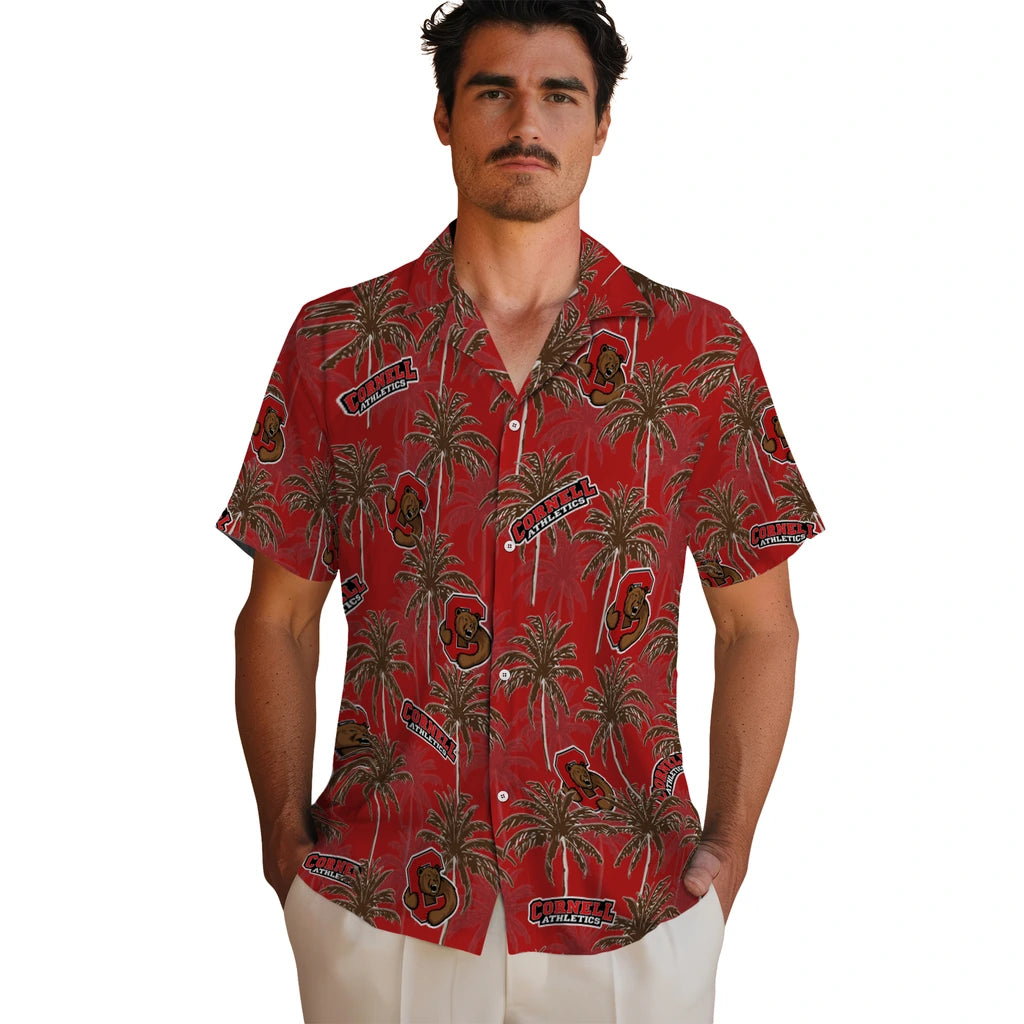 Cornell Big Red Hawaiian Shirt - Palm Tree Motif | Moonbestprint