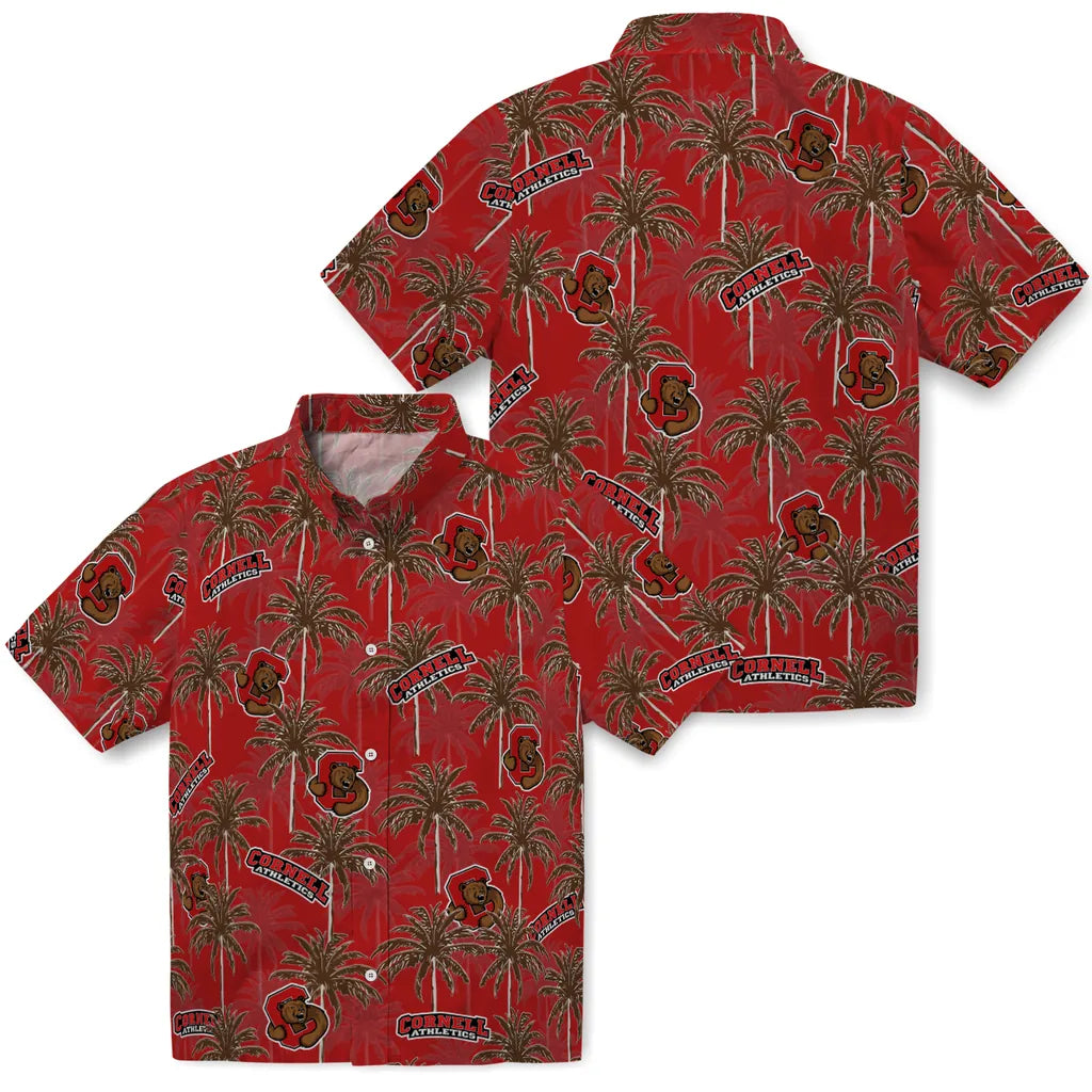 Cornell Big Red Hawaiian Shirt - Palm Tree Motif | Moonbestprint
