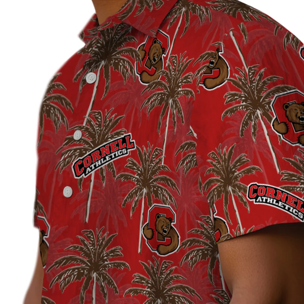 Cornell Big Red Hawaiian Shirt - Palm Tree Motif | Moonbestprint