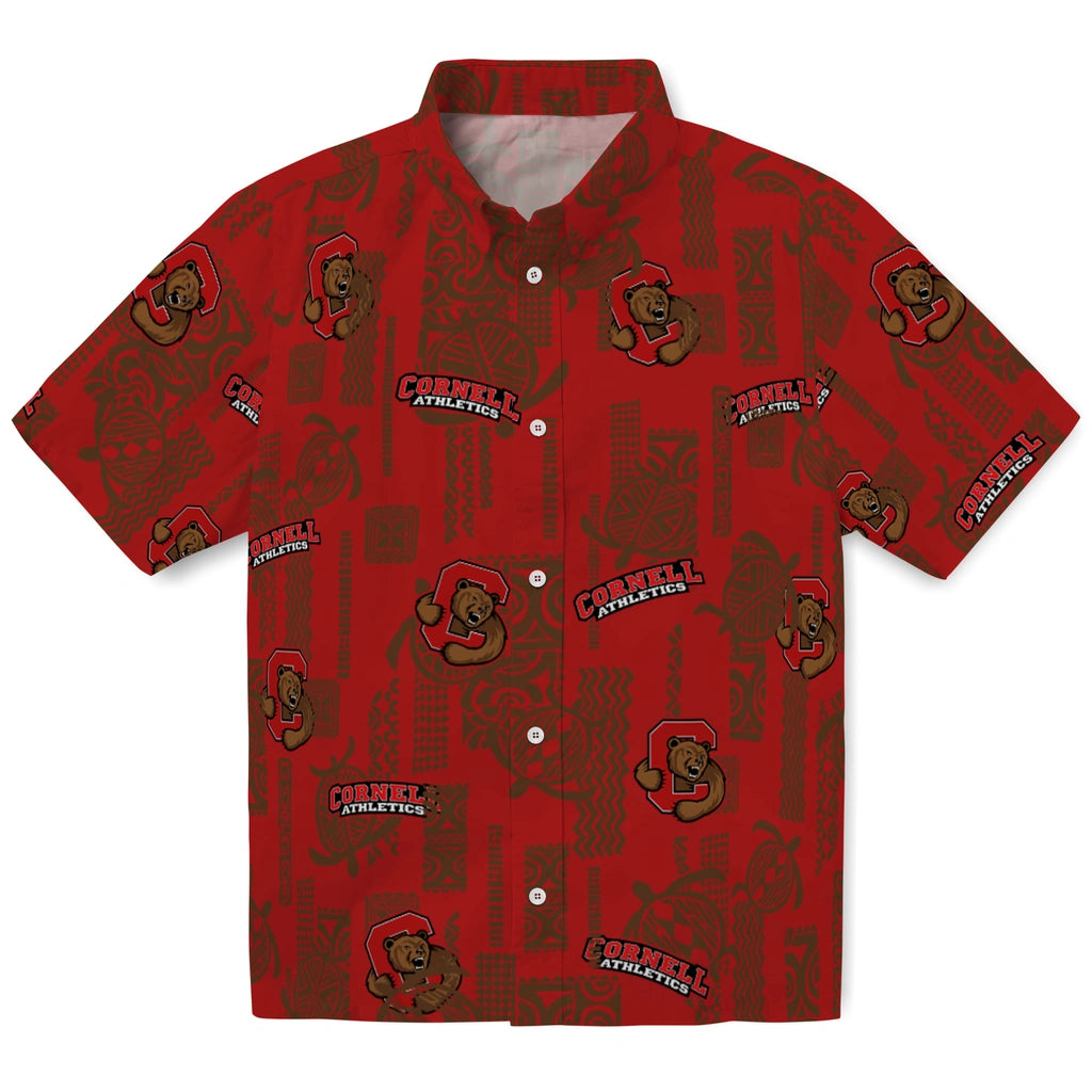 Cornell Big Red Hawaiian Shirt - Turtle Lines | Moonbestprint