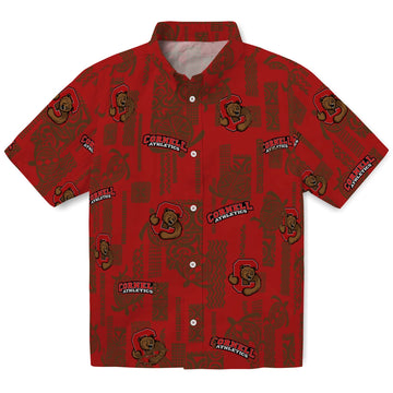 Cornell Big Red Hawaiian Shirt - Turtle Lines | Moonbestprint