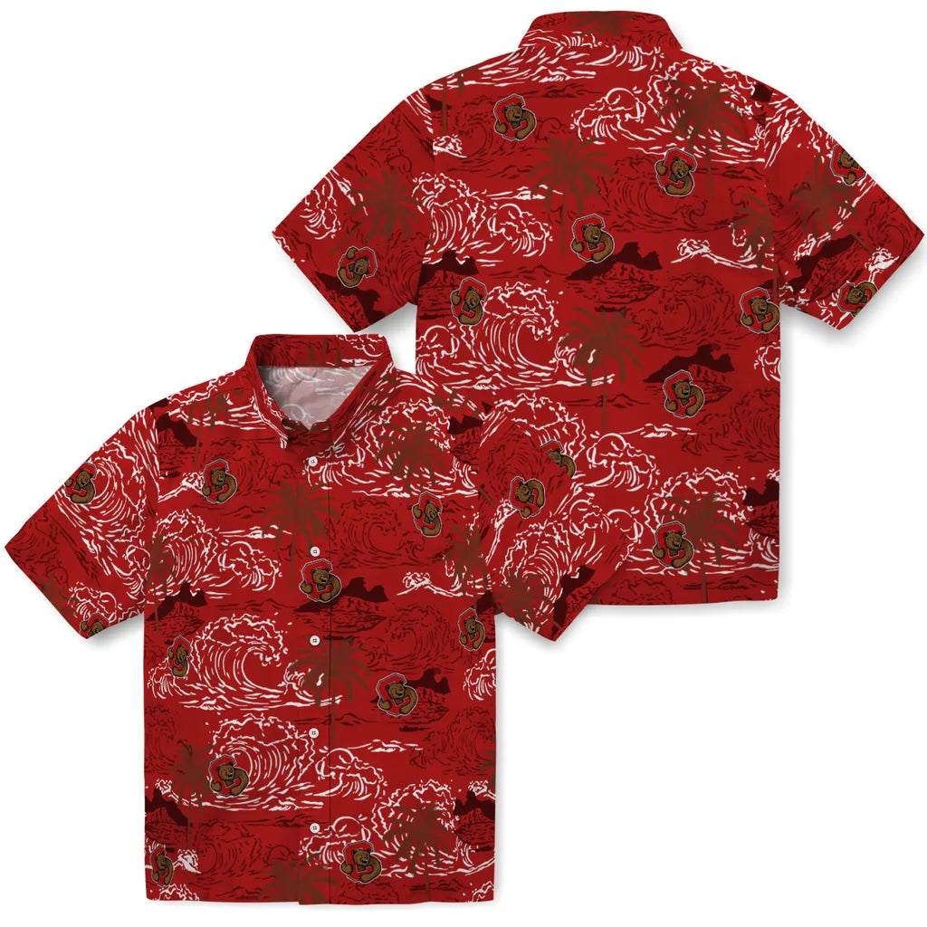 Cornell Big Red Hawaiian Shirt - Wave Palm | Moonbestprint