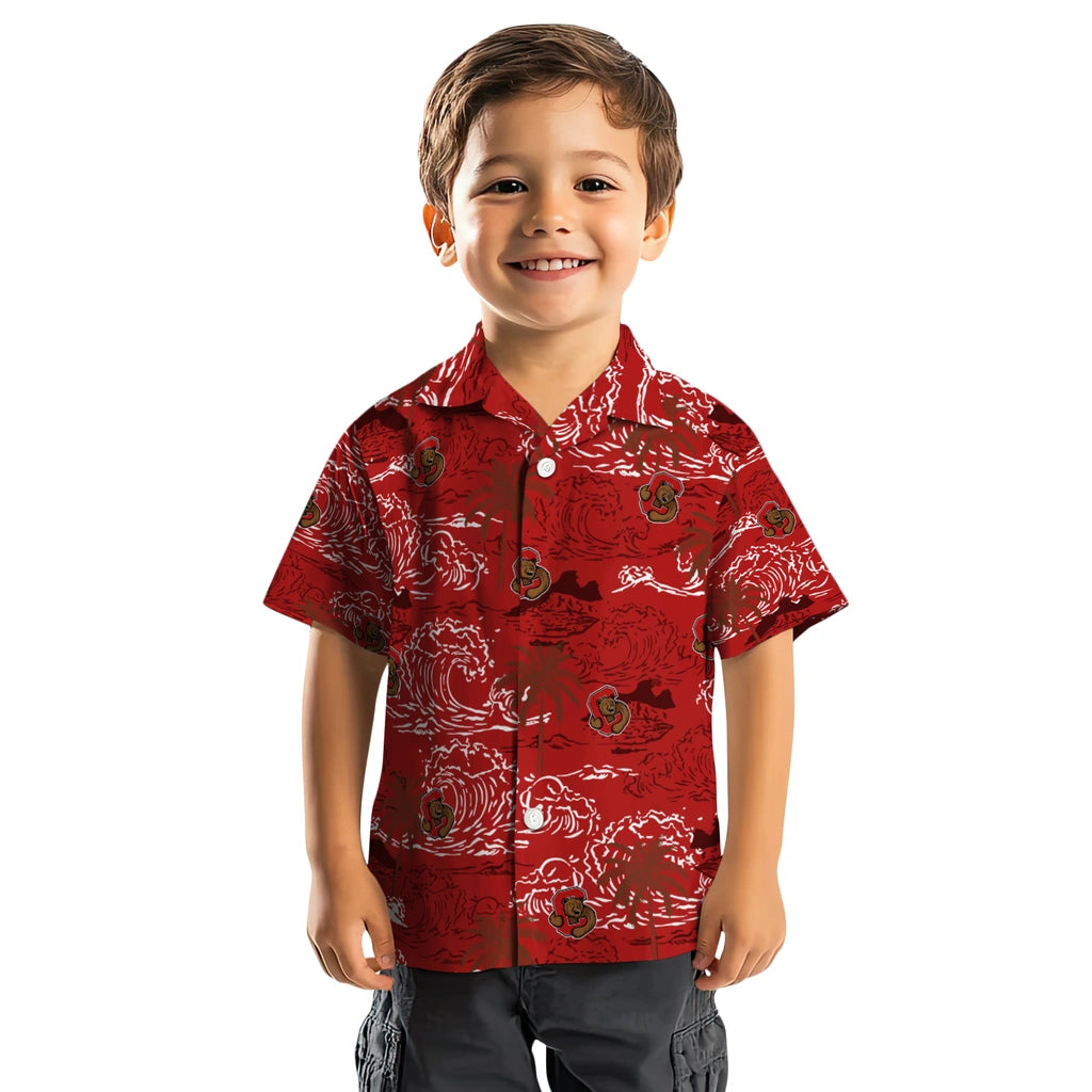 Cornell Big Red Hawaiian Shirt - Wave Palm | Moonbestprint