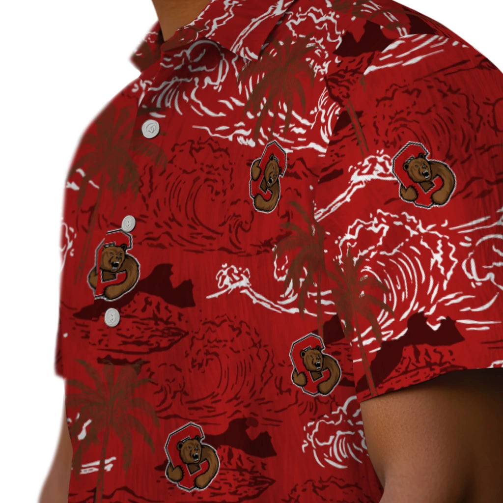 Cornell Big Red Hawaiian Shirt - Wave Palm | Moonbestprint