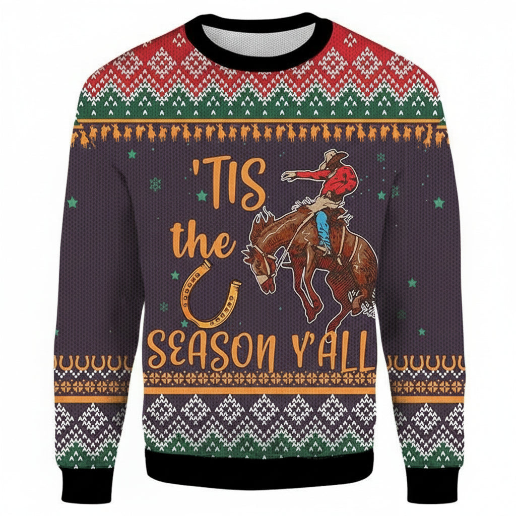 Cowboy Tis The Season Yall Christmas 2022 Gift 3D Sweater ? Usalast