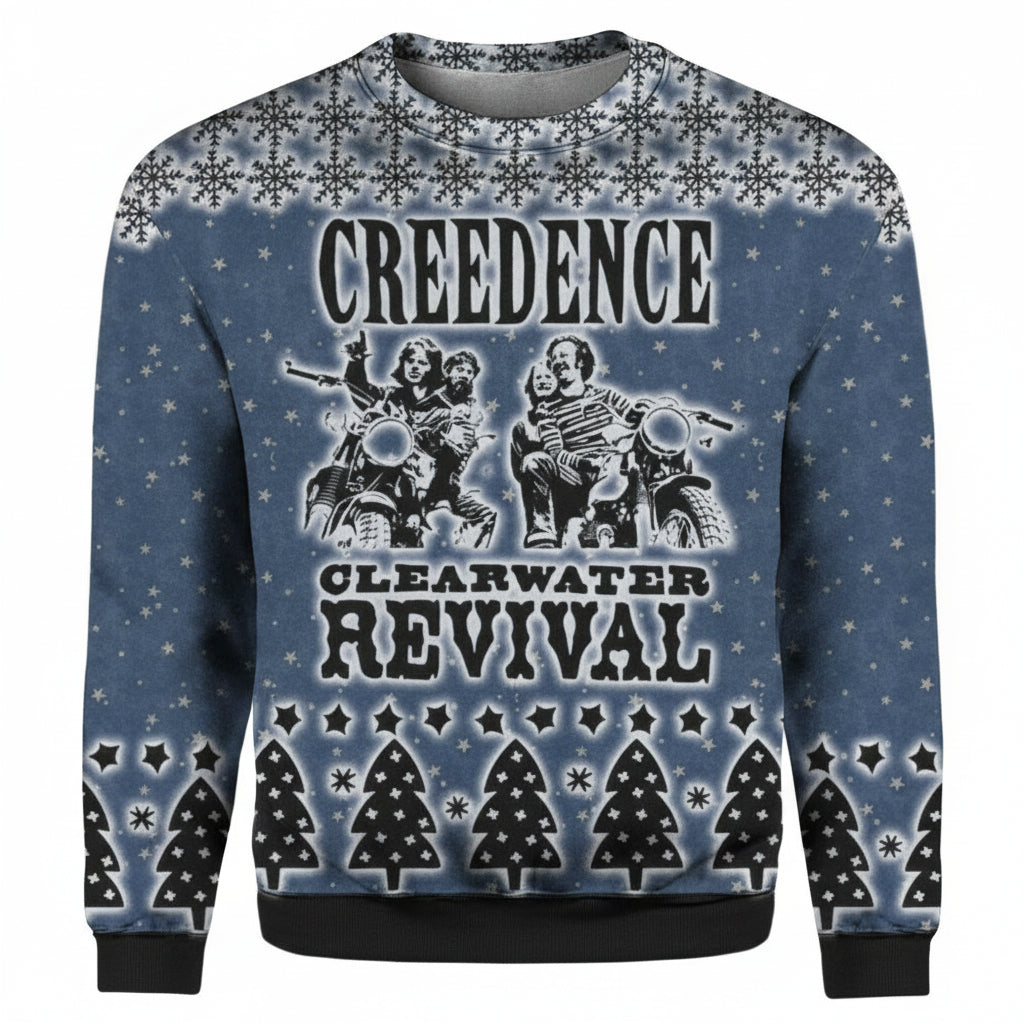 Creedence Clearwater Revival Rockband 3D Print Ugly Christmas Sweater Hoodie ? ? Usalast