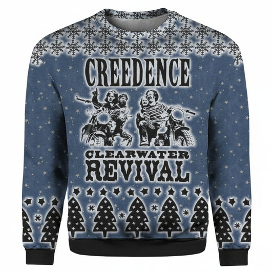 Creedence Clearwater Revival Rockband 3D Print Ugly Christmas Sweater Hoodie ? ? Usalast
