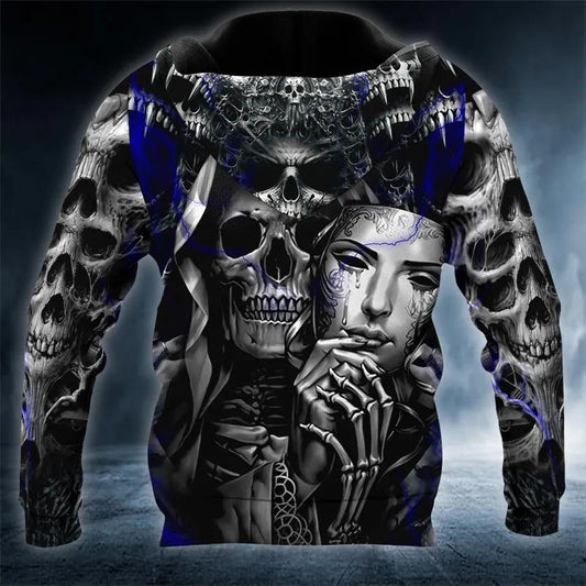 Creepy Grim Reaper With Mask Skull 3D All Over Print Hoodie -Moonbestprint