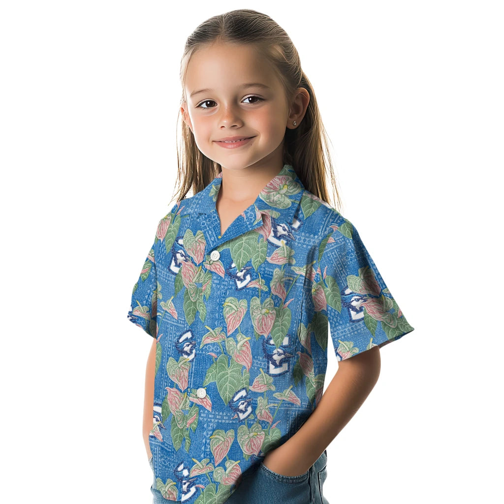 Creighton Bluejays Hawaiian Shirt - Anthurium Overlay | Moonbestprint