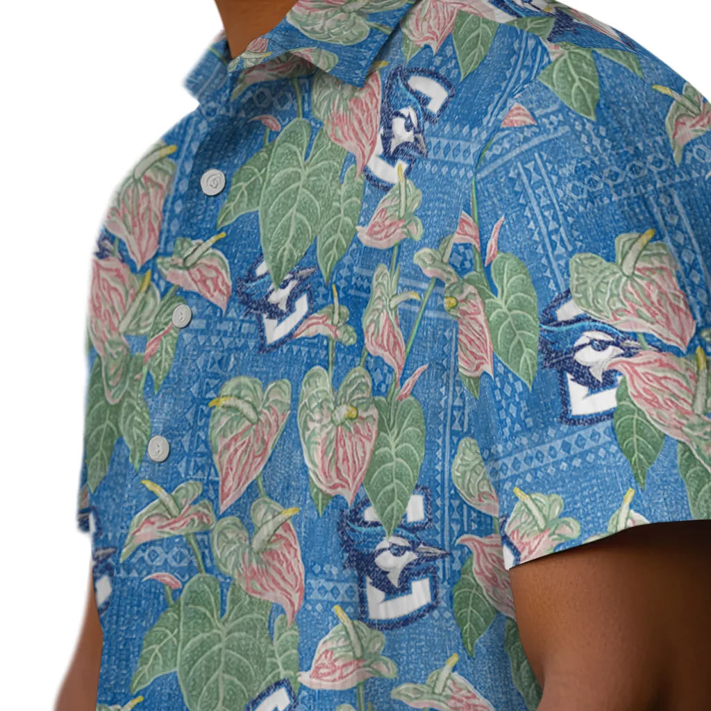 Creighton Bluejays Hawaiian Shirt - Anthurium Overlay | Moonbestprint