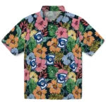 Creighton Bluejays Hawaiian Shirt - Brilliant Hibiscus Garden | Moonbestprint