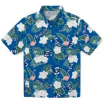 Creighton Bluejays Hawaiian Shirt - Flamingo and Hibiscus | Moonbestprint