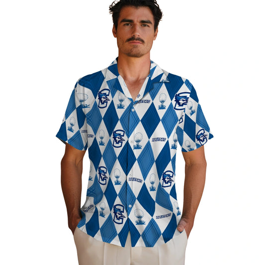 Creighton Bluejays Hawaiian Shirt - Golfing Plaid | Moonbestprint