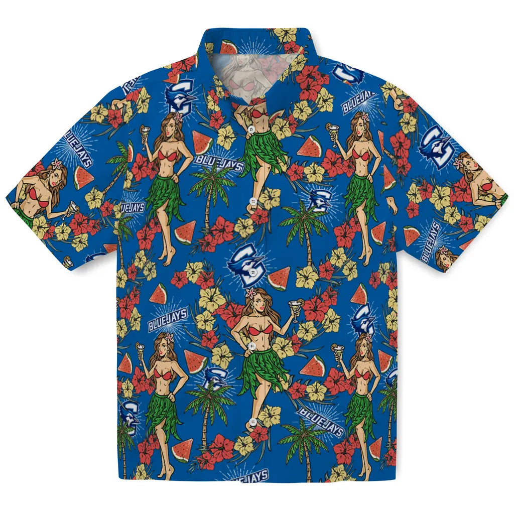 Creighton Bluejays Hawaiian Shirt - Hawaiian Girls Design | Moonbestprint