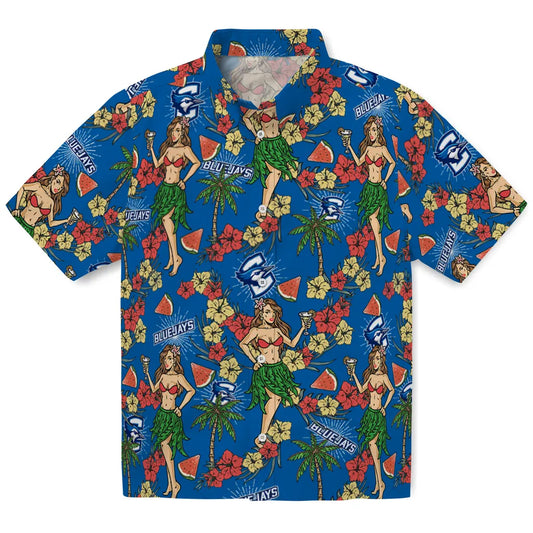 Creighton Bluejays Hawaiian Shirt - Hawaiian Girls Design | Moonbestprint