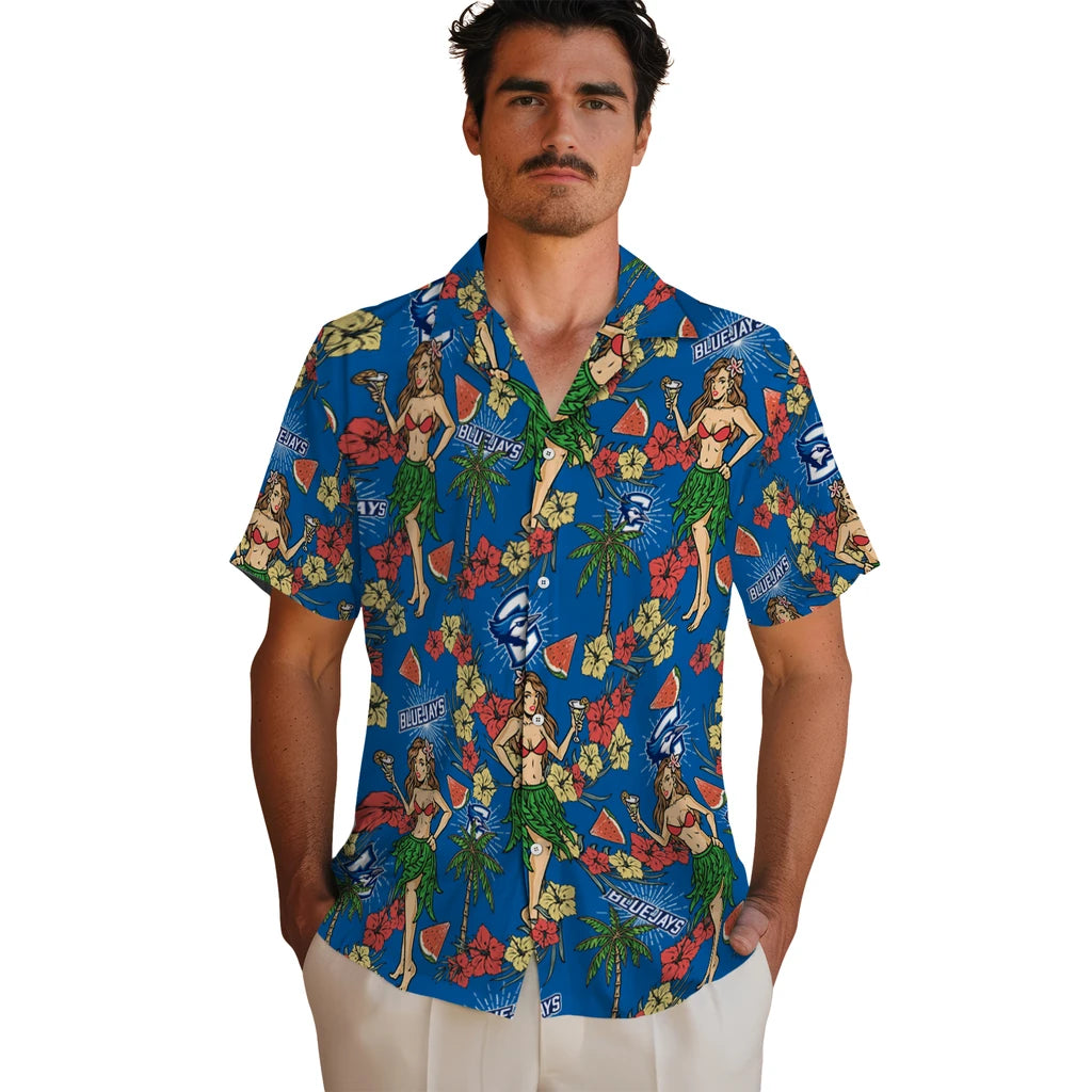 Creighton Bluejays Hawaiian Shirt - Hawaiian Girls Design | Moonbestprint