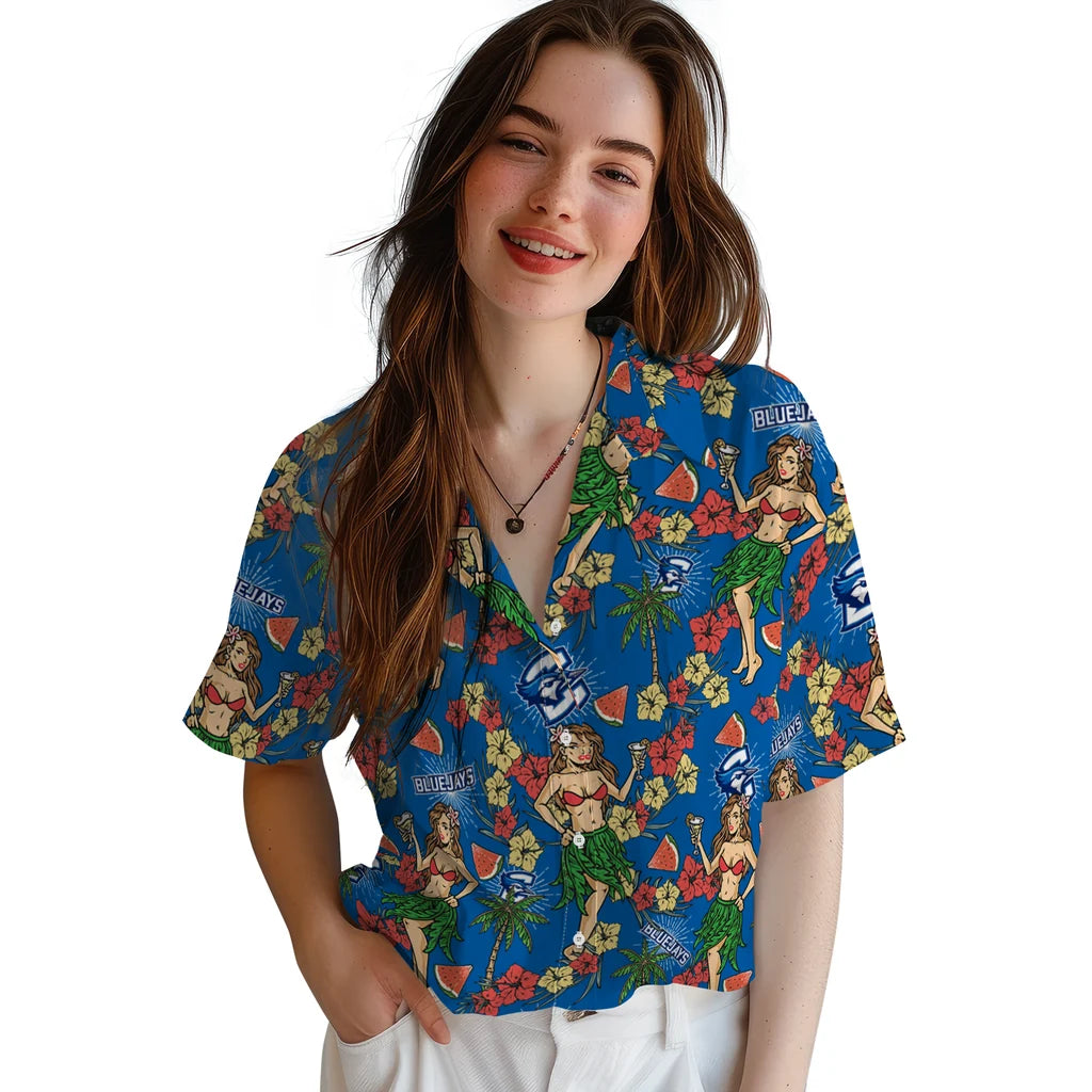 Creighton Bluejays Hawaiian Shirt - Hawaiian Girls Design | Moonbestprint
