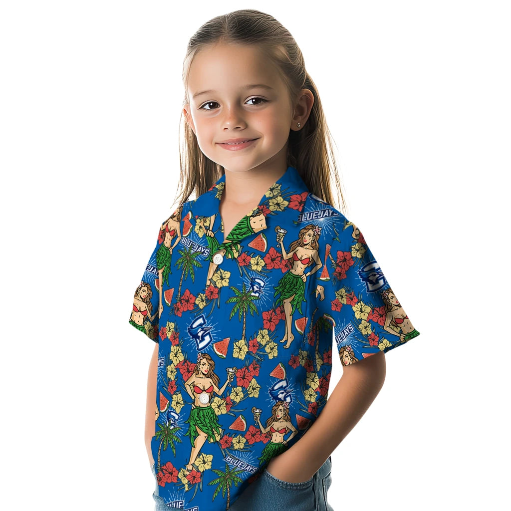 Creighton Bluejays Hawaiian Shirt - Hawaiian Girls Design | Moonbestprint