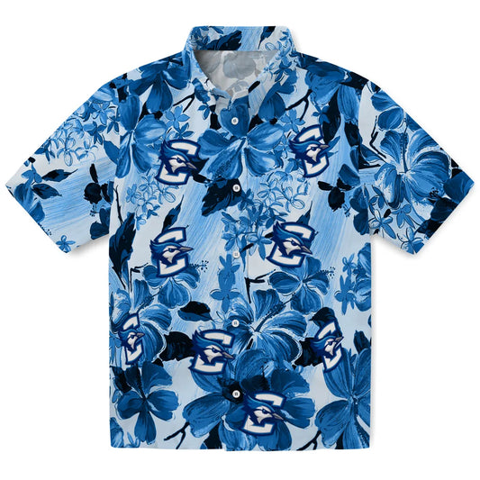 Creighton Bluejays Hawaiian Shirt - Hibiscus Arrangement | Moonbestprint