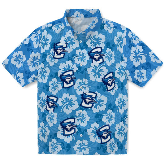 Creighton Bluejays Hawaiian Shirt - Hibiscus Cluster | Moonbestprint