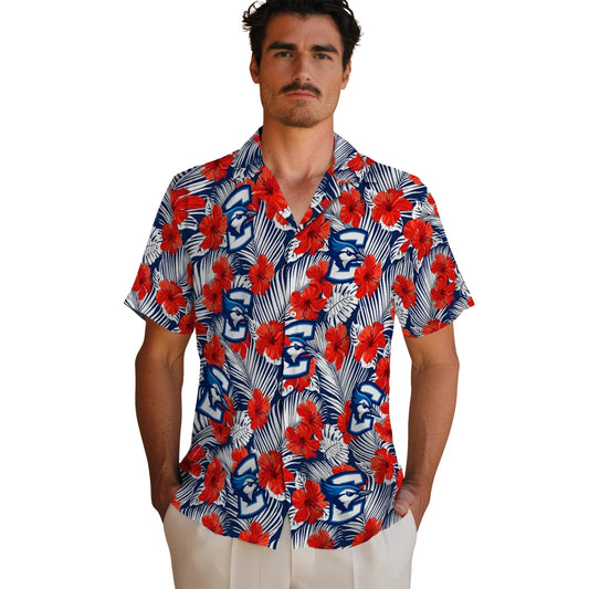 Creighton Bluejays Hawaiian Shirt - Hibiscus Fiesta | Moonbestprint