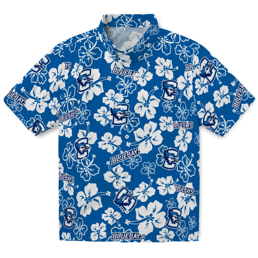 Creighton Bluejays Hawaiian Shirt - Hibiscus Flower Design | Moonbestprint