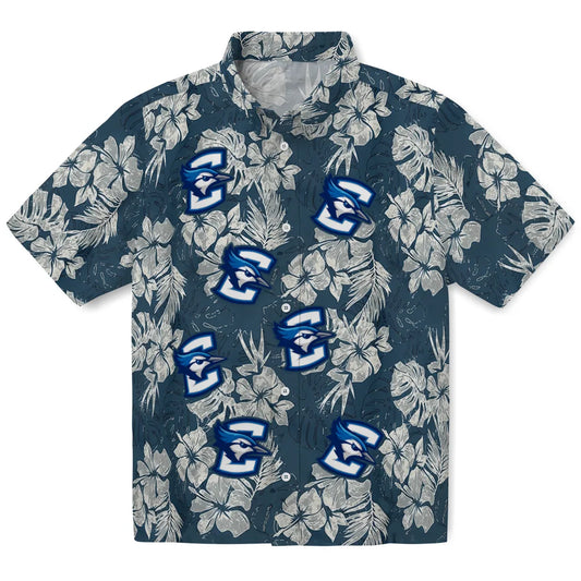 Creighton Bluejays Hawaiian Shirt - Hibiscus Flowers | Moonbestprint