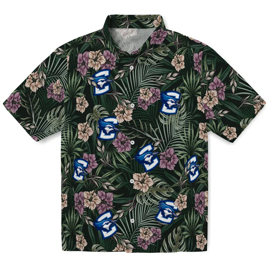 Creighton Bluejays Hawaiian Shirt - Hibiscus Leaves Pattern | Moonbestprint