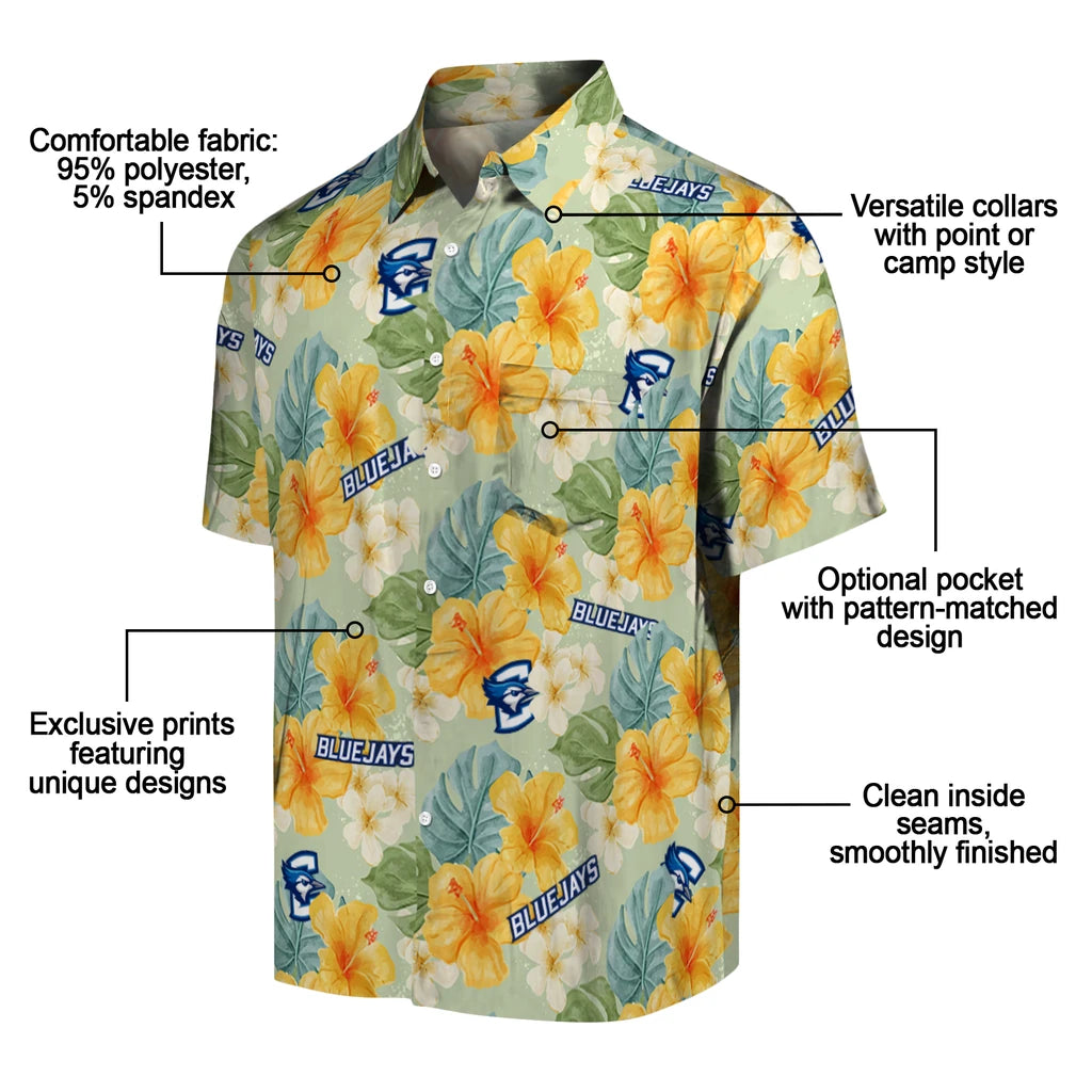 Creighton Bluejays Hawaiian Shirt - Hibiscus Mood | Moonbestprint