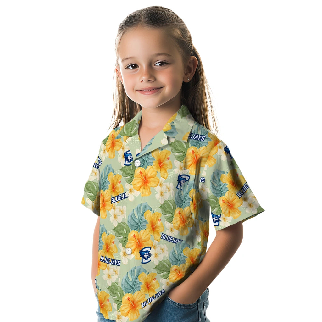Creighton Bluejays Hawaiian Shirt - Hibiscus Mood | Moonbestprint