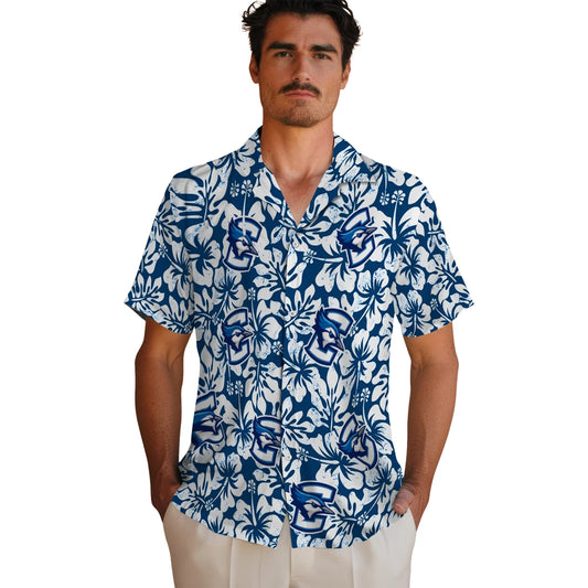 Creighton Bluejays Hawaiian Shirt - Hibiscus Motif | Moonbestprint