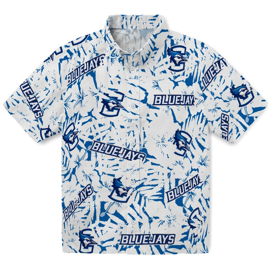 Creighton Bluejays Hawaiian Shirt - Hibiscus Overlay | Moonbestprint