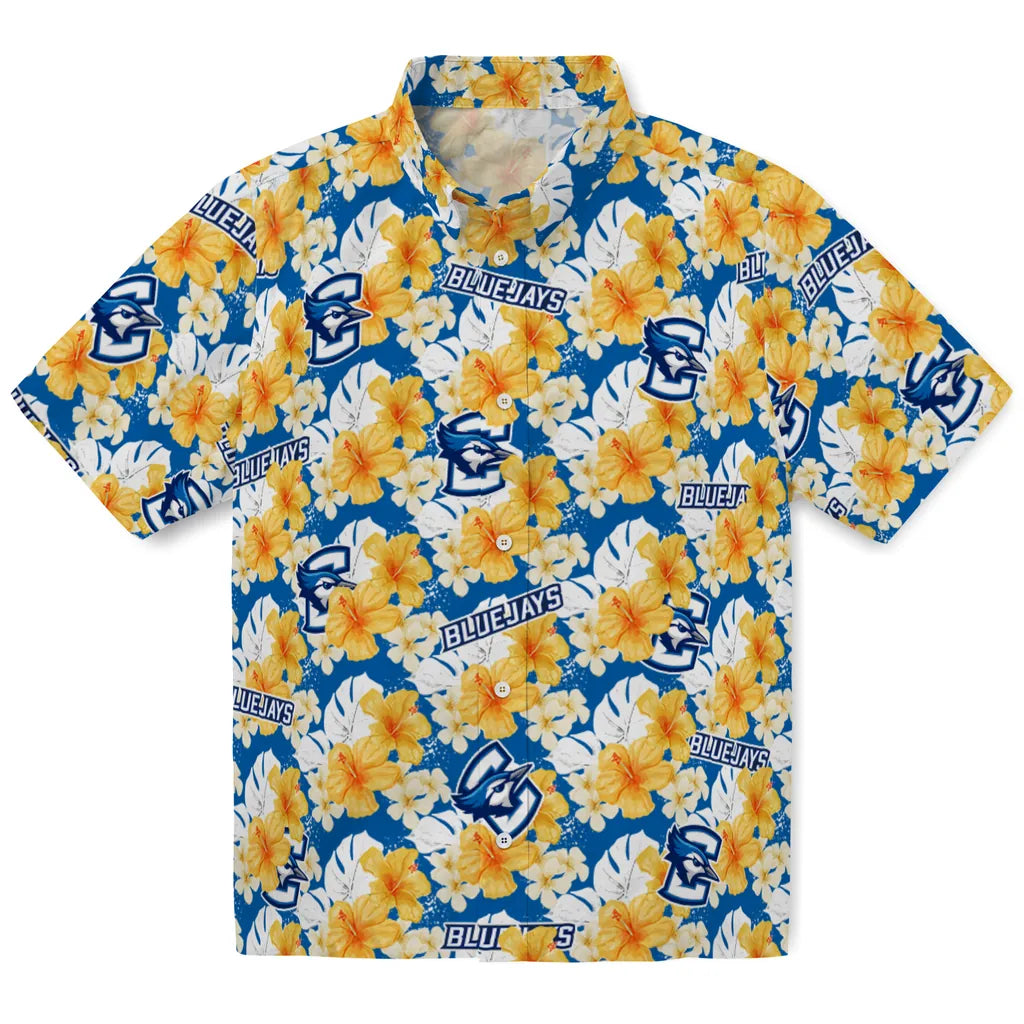 Creighton Bluejays Hawaiian Shirt - Hibiscus Tropics | Moonbestprint