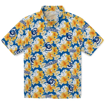 Creighton Bluejays Hawaiian Shirt - Hibiscus Tropics | Moonbestprint