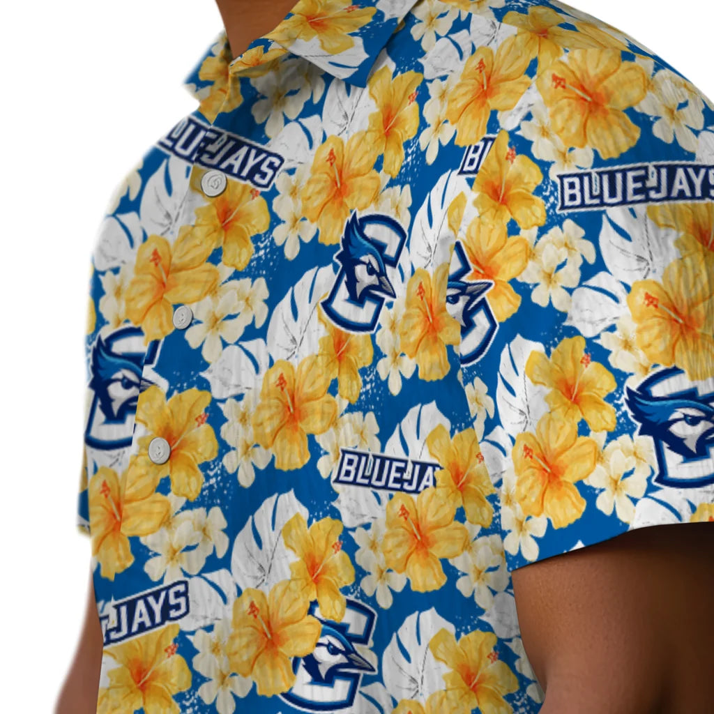 Creighton Bluejays Hawaiian Shirt - Hibiscus Tropics | Moonbestprint