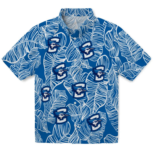 Creighton Bluejays Hawaiian Shirt - Leaf Outline | Moonbestprint