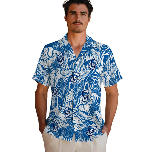 Creighton Bluejays Hawaiian Shirt - Monstera Layer | Moonbestprint