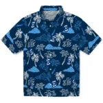 Creighton Bluejays Hawaiian Shirt - Palm And Clouds | Moonbestprint
