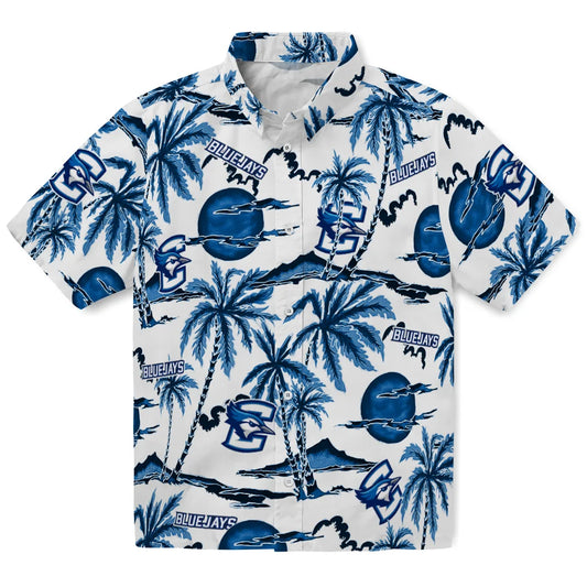 Creighton Bluejays Hawaiian Shirt - Palm Sunset | Moonbestprint