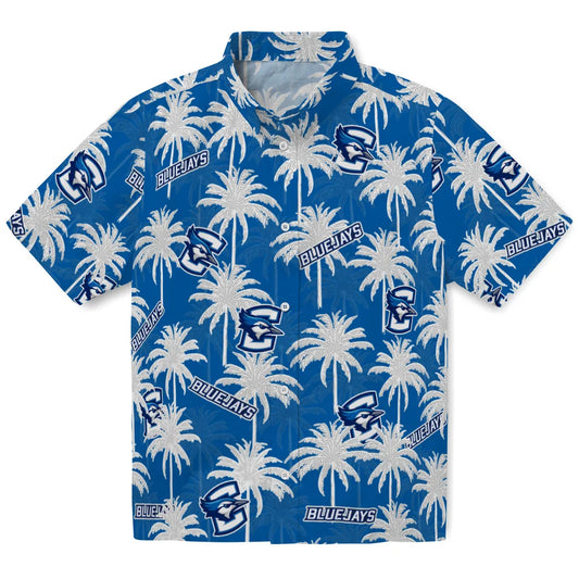 Creighton Bluejays Hawaiian Shirt - Palm Tree Motif | Moonbestprint