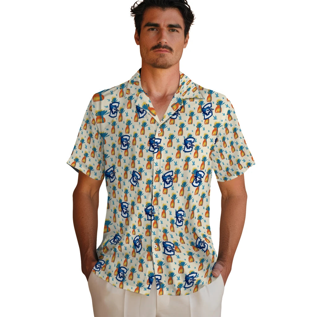 Creighton Bluejays Hawaiian Shirt - Pineapple Delight | Moonbestprint