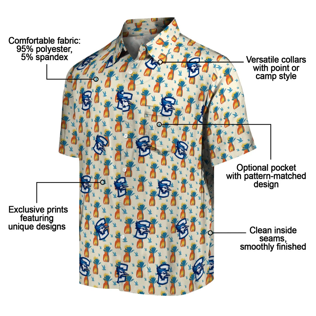 Creighton Bluejays Hawaiian Shirt - Pineapple Delight | Moonbestprint