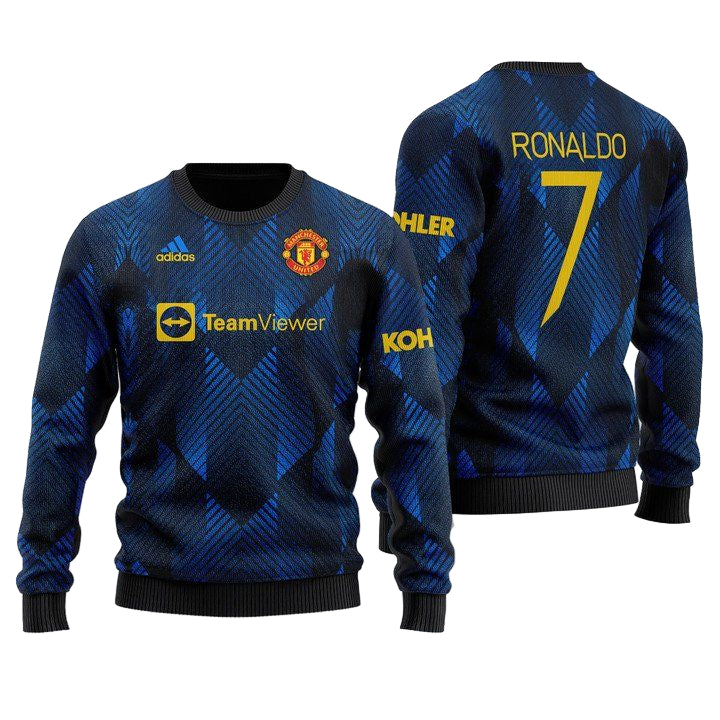 Cristiano Ronaldo 7 Manchester United Adidas Teamviewer Christmas Sweater ? Usalast