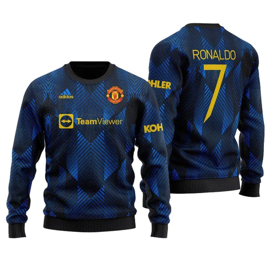 Cristiano Ronaldo 7 Manchester United Adidas Teamviewer Christmas Sweater ? Usalast
