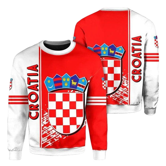 Croatia Coat Of Arms Sweater Quarter Style J7 ? Usalast
