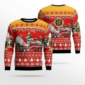 Custom Name Frederick County MD Fire Rescue Christmas Sweater 3D ? Usalast