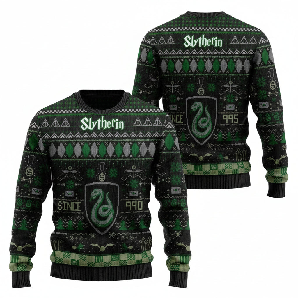 Custom Name Harry Potter Slytherin Knitted Sweater ? Usalast